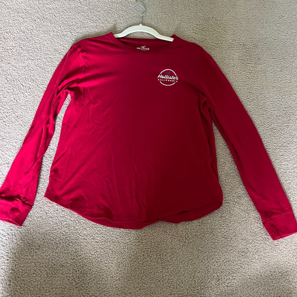 Red Hollister Long Sleeve Top